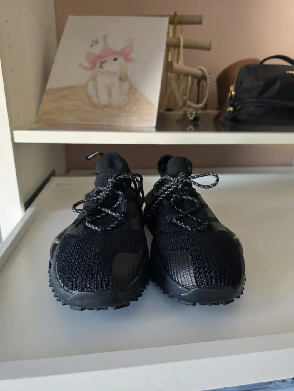 adidas Black Knit Slip-On Sneakers